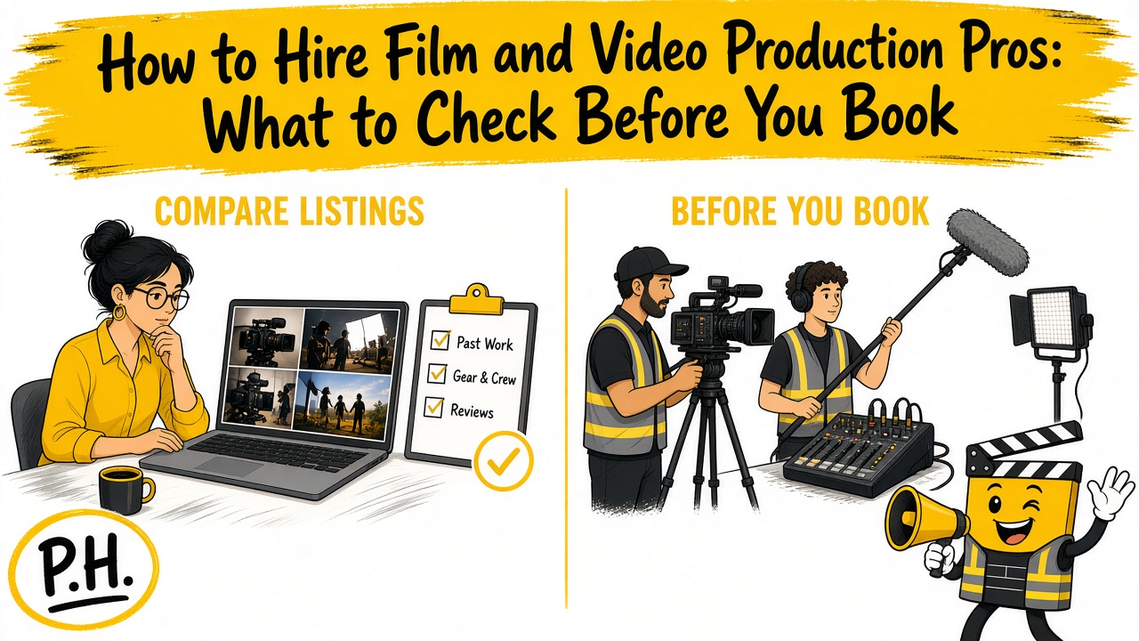 Compare listings and check crew details before you hire film and video production pros. ProductionHelp illustrated guide.