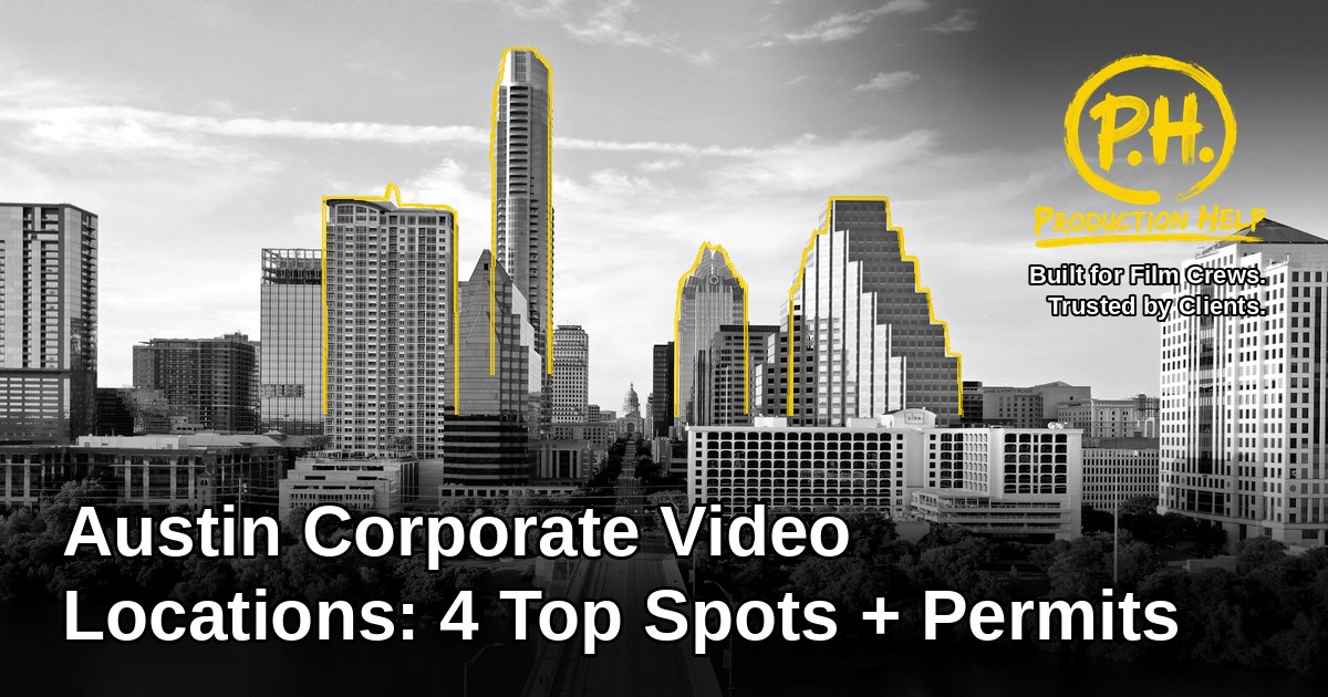Austin skyline illustration for corporate video filming locations guide