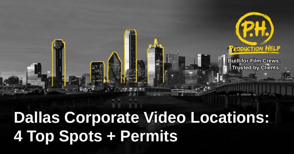 Dallas skyline illustration for corporate video filming locations guide