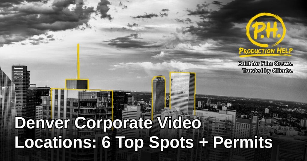 Denver skyline illustration for corporate video filming locations guide