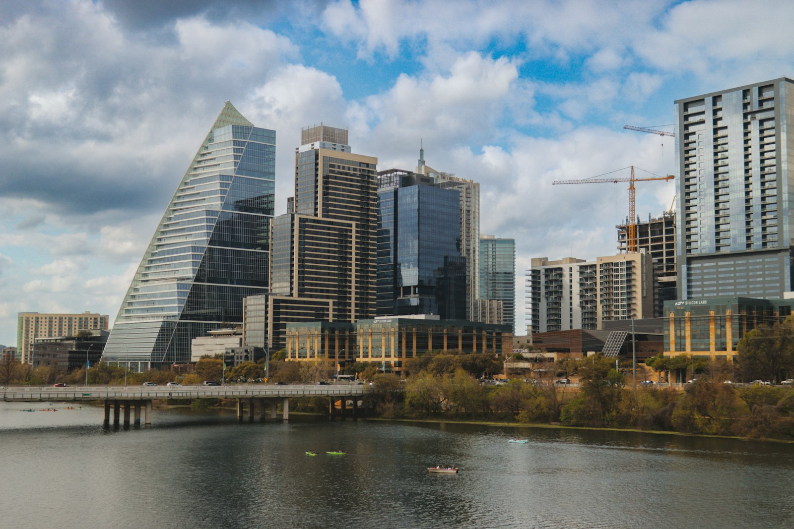 Downtown Austin towers rising above Lady Bird Lake