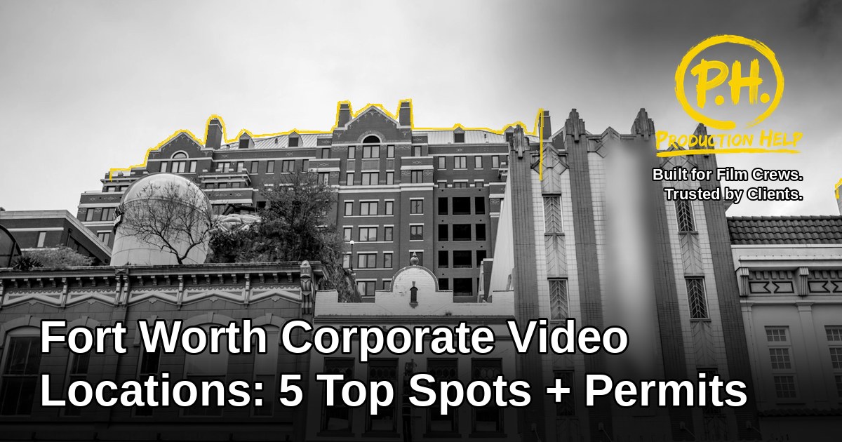 Downtown Fort Worth rooftops illustration for corporate video filming locations guide