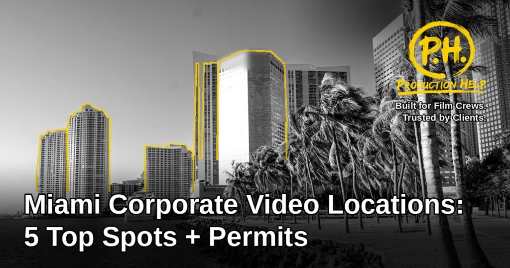 Miami skyline illustration for corporate video filming locations guide