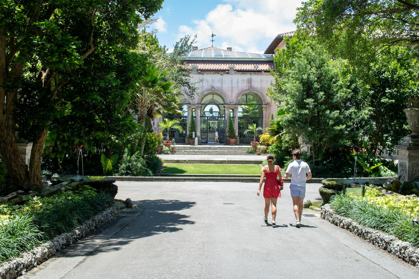 Garden path leading to the main house at Vizcaya Museum and Gardens